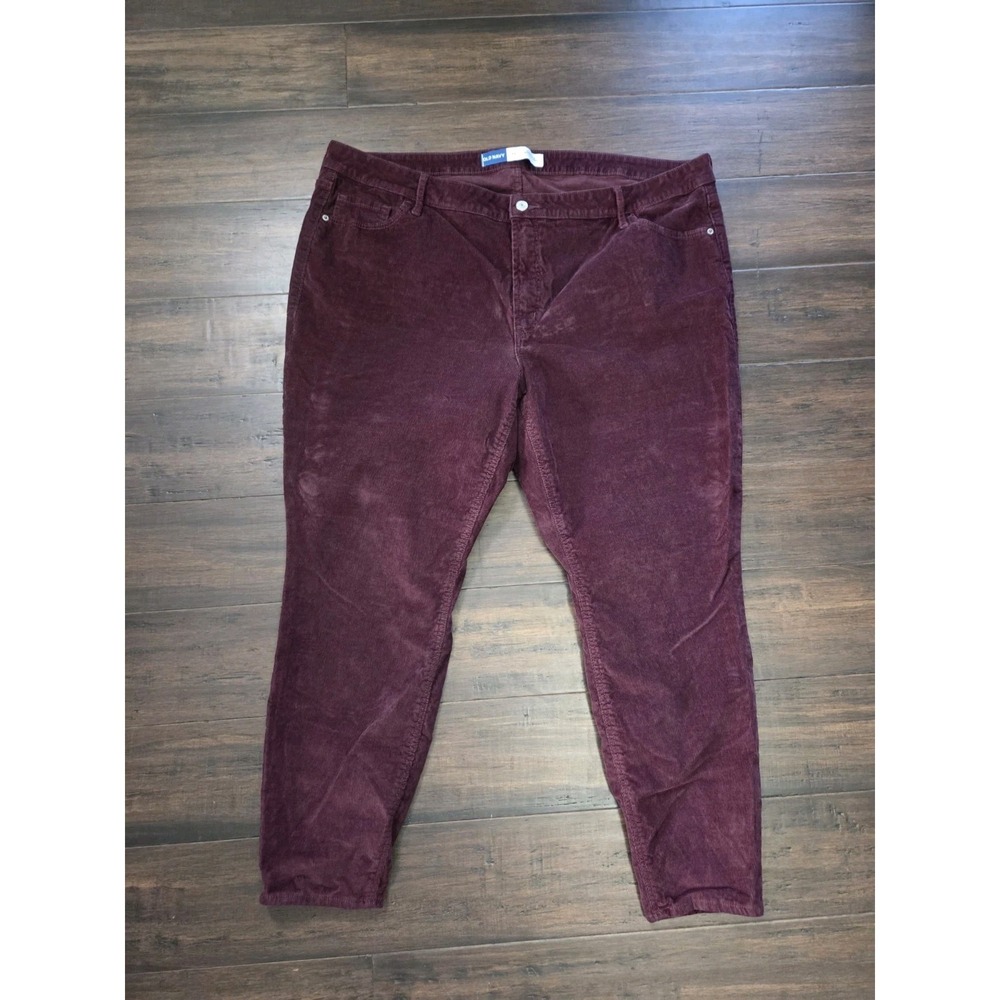 Old Navy Corduroy Pants Plus Size 24 Maroon Rockstar Super Skinny High Rise